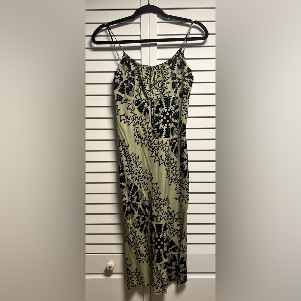 COPY - Manuhealii Black and Tan Slip Dress Spaghetti Strap Resort Wear - Picture 10 of 13